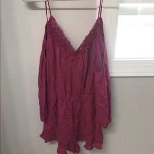 Urban outfitters ecote deep rose romper